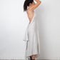 Prada linea rossa 2000's silk grey halter dress with open back