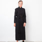 Yohji Yamamoto 2000's black cotton dress with orange stitching and braid detail