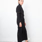 Yohji Yamamoto 2000's black cotton dress with orange stitching and braid detail