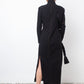 Yohji Yamamoto 2000's black cotton dress with orange stitching and braid detail