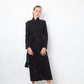 Yohji Yamamoto 2000's black cotton dress with orange stitching and braid detail
