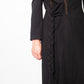 Yohji Yamamoto 2000's black cotton dress with orange stitching and braid detail