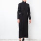 Yohji Yamamoto 2000's black cotton dress with orange stitching and braid detail