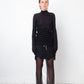 Balmain 2013 black wool slightly sheer long pullover
