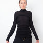 Balmain 2013 black wool slightly sheer long pullover