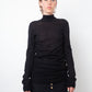 Balmain 2013 black wool slightly sheer long pullover