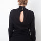 Balmain 2013 black wool slightly sheer long pullover