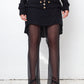Givenchy 2000's black skirt over sheer black trousers