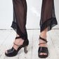 Dirk Bikkembergs 2000's open toe heels with chain and steel heel size 38