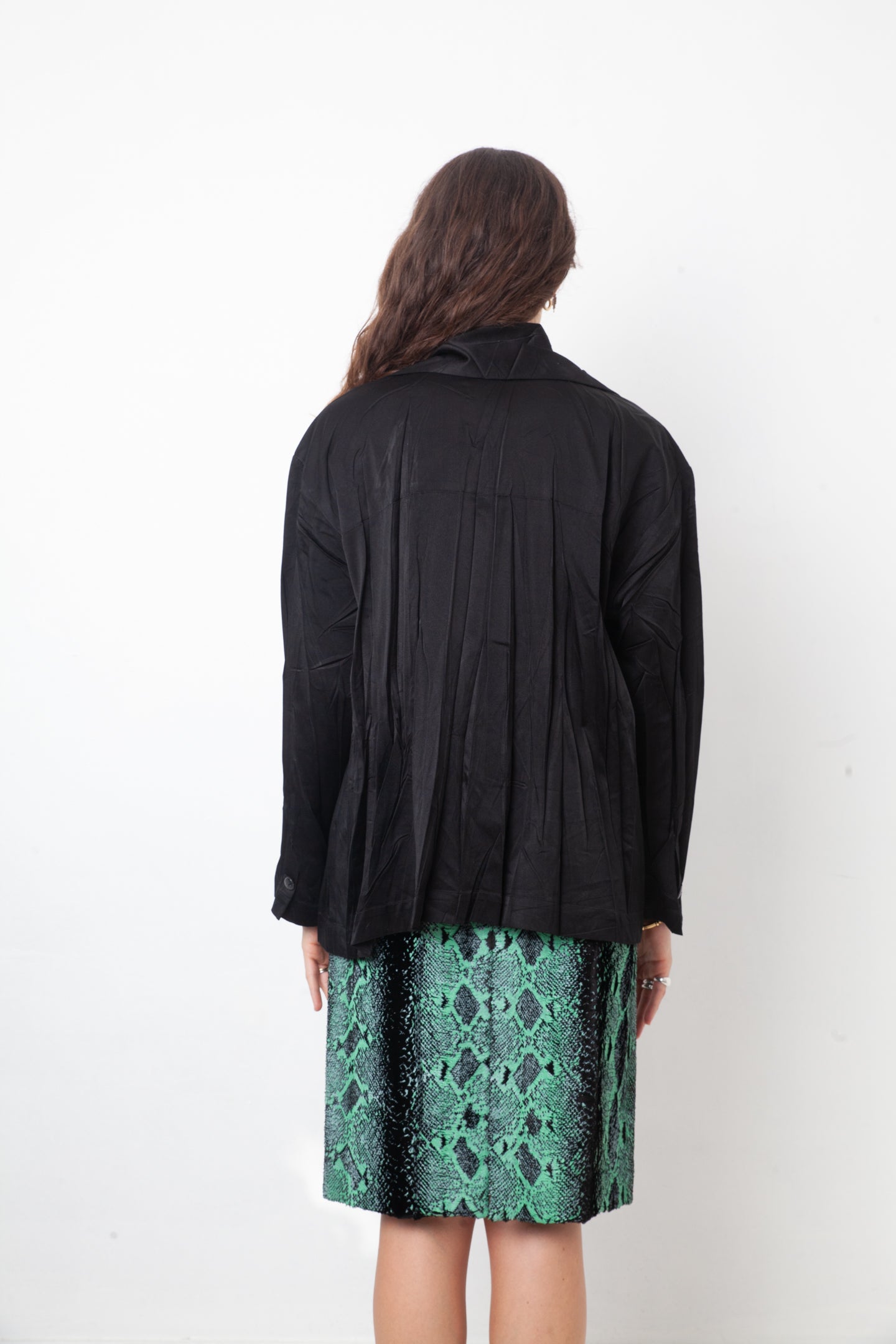 Issey Miyake 90's black pleated oversized jacket