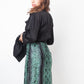 Dries van Noten Fall 2020 python print turquoise and black velvet pencil skirt