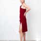Emporio Armani 90's velvet asymmetric dress with high slit