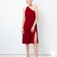 Emporio Armani 90's velvet asymmetric dress with high slit