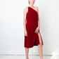 Emporio Armani 90's velvet asymmetric dress with high slit