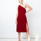 Emporio Armani 90's velvet asymmetric dress with high slit