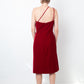 Emporio Armani 90's velvet asymmetric dress with high slit