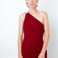 Emporio Armani 90's velvet asymmetric dress with high slit