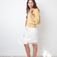 Dior 2000's white leather prototype pencil skirt with mesh detail