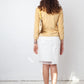 Dior 2000's white leather prototype pencil skirt with mesh detail