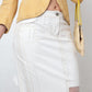 Dior 2000's white leather prototype pencil skirt with mesh detail