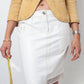 Dior 2000's white leather prototype pencil skirt with mesh detail