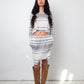 Margiela MM6 2012 striped grey and white cotton dress with waist cut out