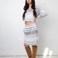 Margiela MM6 2012 striped grey and white cotton dress with waist cut out