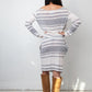 Margiela MM6 2012 striped grey and white cotton dress with waist cut out