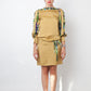 Dries van Noten 2010's mustard yellow dress with multicolour marble outlines