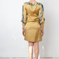Dries van Noten 2010's mustard yellow dress with multicolour marble outlines
