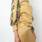 Dries van Noten 2010's mustard yellow dress with multicolour marble outlines