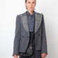 Tim van Steenbergen 2000's grey wool jersey jacket with knit collar