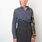 D&G 2010's grey exaggerated high waist mini skirt with corset back detail