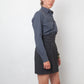 Dries van Noten 2000's grey cotton shirt with silk sleeve and golden embroideries