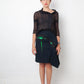 Dries van Noten 2000's cotton asymmetric ruffled skirt with lights on water print