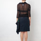 Dries van Noten 2000's cotton asymmetric ruffled skirt with lights on water print