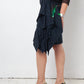 Dries van Noten 2000's cotton asymmetric ruffled skirt with lights on water print