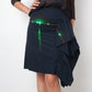 Dries van Noten 2000's cotton asymmetric ruffled skirt with lights on water print