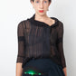 Chloé 2000's black sheer silk blouse with asymmetric button closure