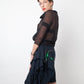 Chloé 2000's black sheer silk blouse with asymmetric button closure