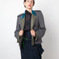 Ann Demeulemeester 2000's linen military blazer with turquoise collar