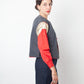 Giorgio Armani 80's grey, red and gold jacket with puffy sleeves