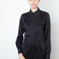 Margiela FW 2007 silk black button down shirt dress with attached tie