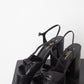 Saint Laurent black leather open toe sandals with chunky heel size 37,5