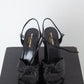 Saint Laurent black leather open toe sandals with chunky heel size 37,5