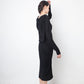 Margiela FW 2007 black long sleeve dress with circle shaped draped back
