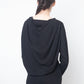 Margiela FW 2007 black long sleeve dress with circle shaped draped back
