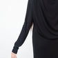 Margiela FW 2007 black long sleeve dress with circle shaped draped back