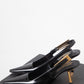Saint Laurent pointy toe leather black heels with golden heel size 37