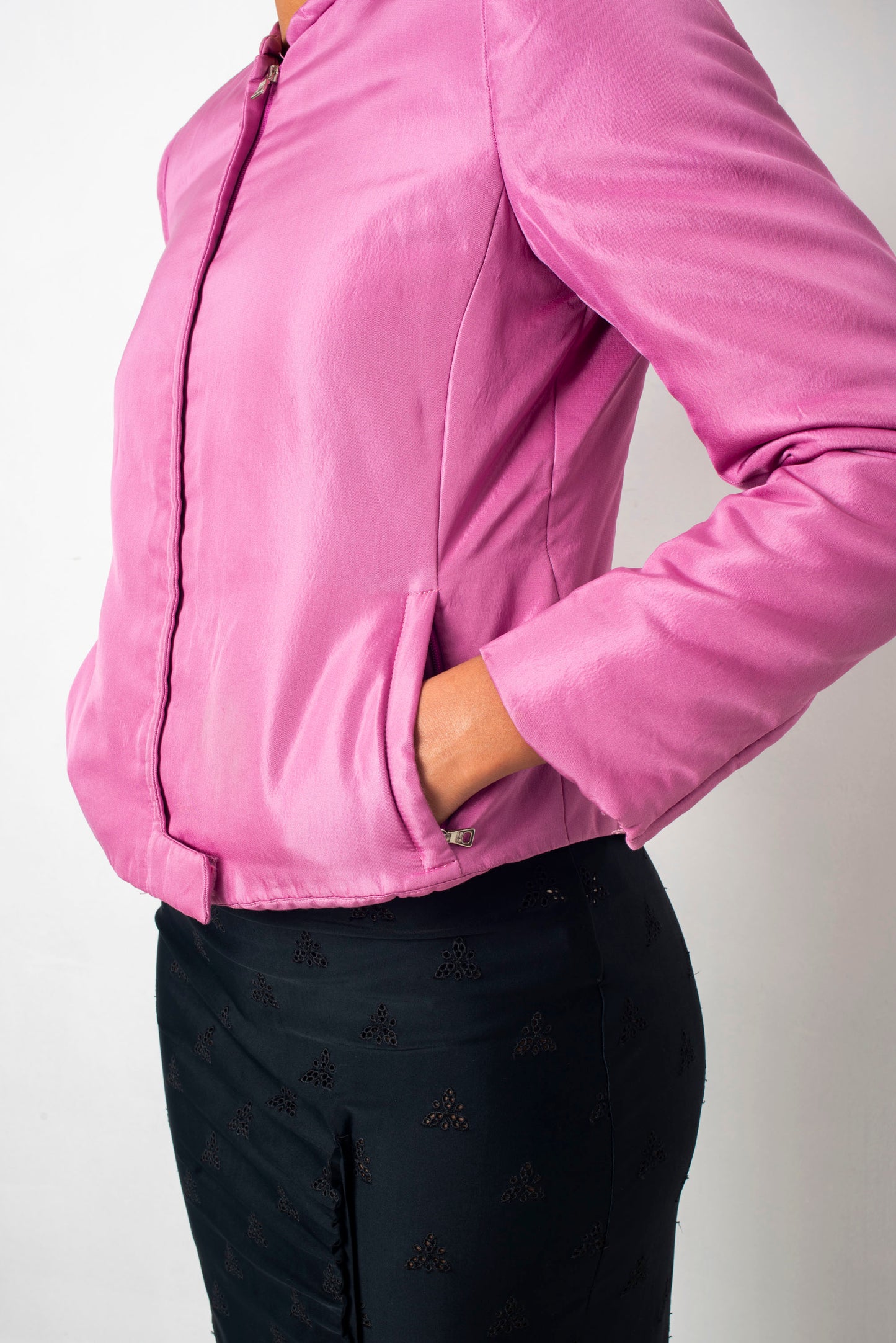 Prada 2000s pink silk sporty jacket